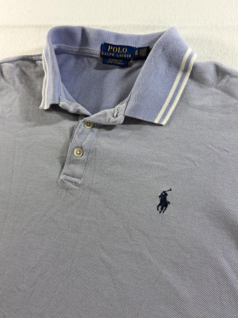 Polo Ralph Lauren Men’s XL Blue Classic Fit Stretch Mesh Polo Shirt Pony Logo